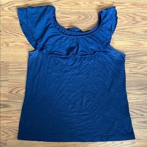 Lilly Pulitzer asymmetrical ruffle tank in Navy
